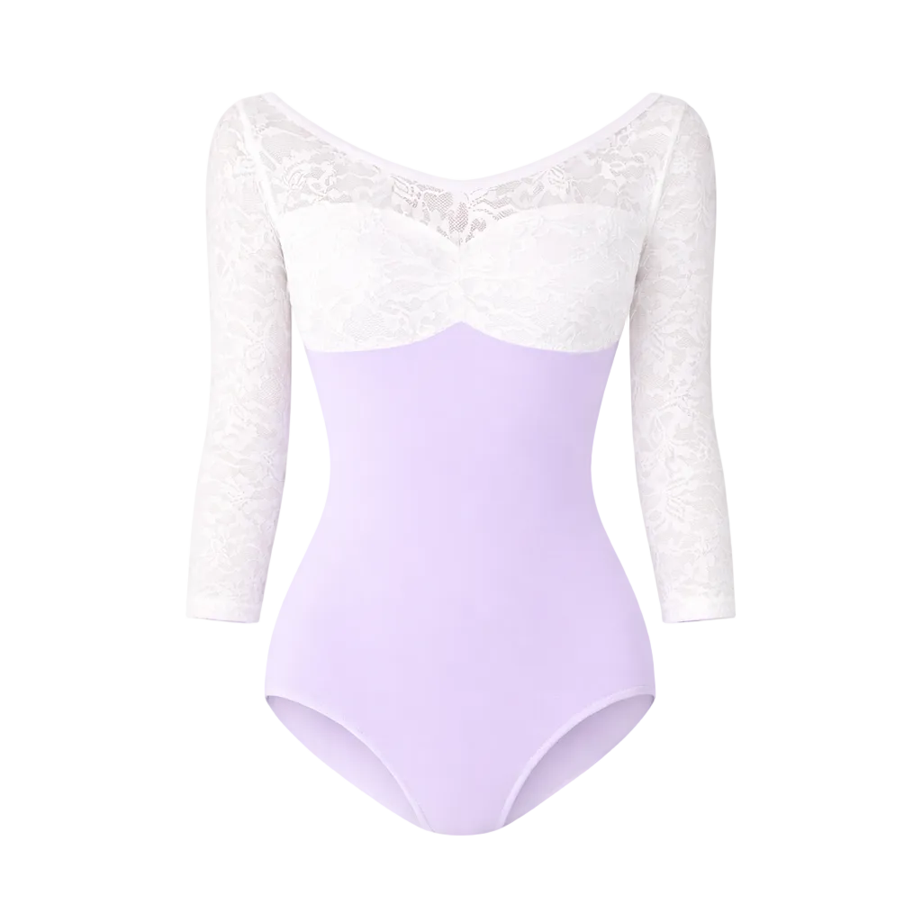 Valentina Purple Lace Leotard