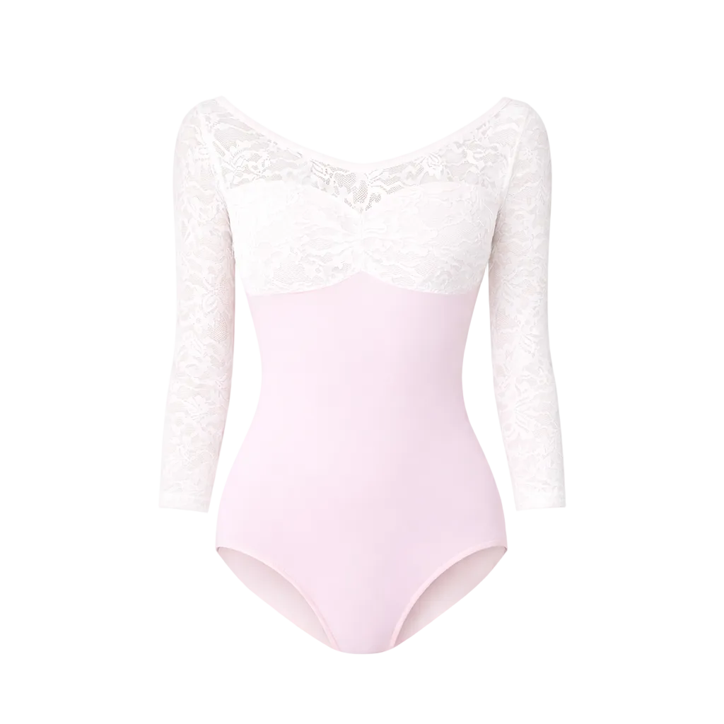 Valentina Pink Lace Leotard
